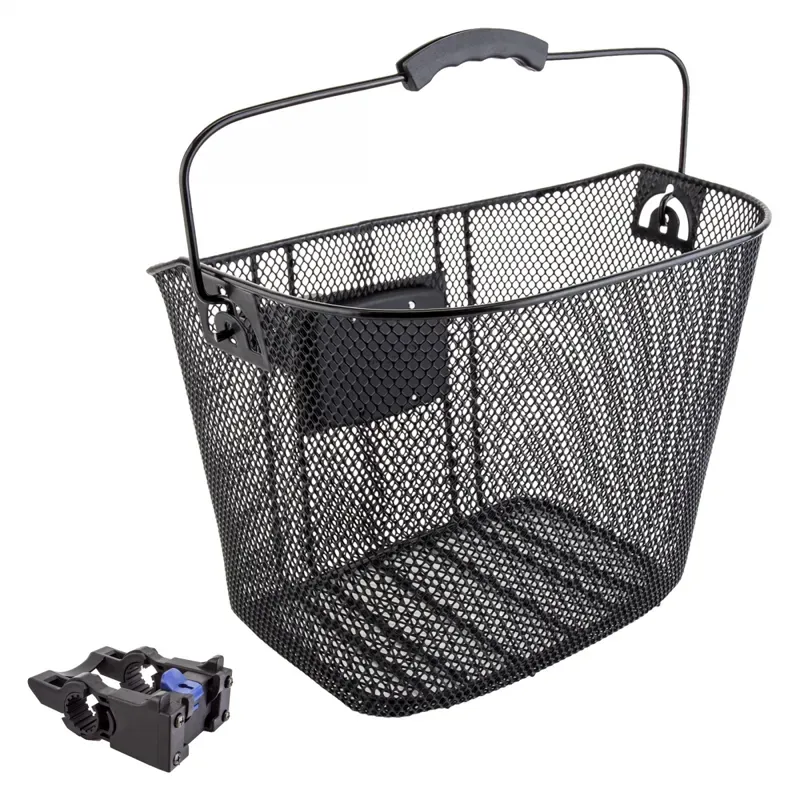 Sunlite Quick Release Front Bicycle Basket with Bracket in Black