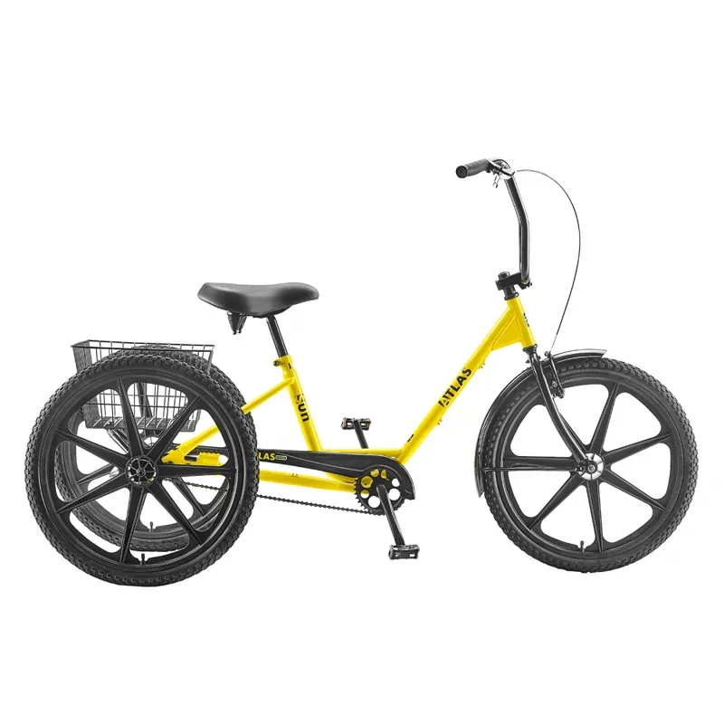 Sun Bicycles Atlas Transit Tricycle w/Black Basket in Safety Yellow